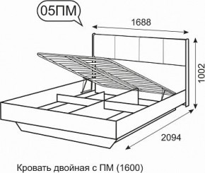 Кровать двойная 1600 с П/М Берлин 5 в Полевском - polevskoy.mebel24.online | фото 3