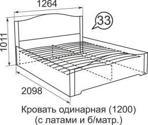 Кровать с латами Виктория 1200*2000 в Полевском - polevskoy.mebel24.online | фото 4