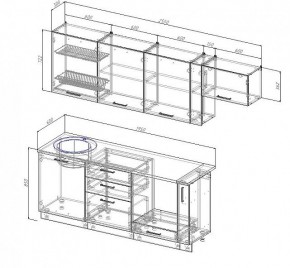 Кухонный гарнитур Антрацит 2550 (Стол. 38мм) в Полевском - polevskoy.mebel24.online | фото 3