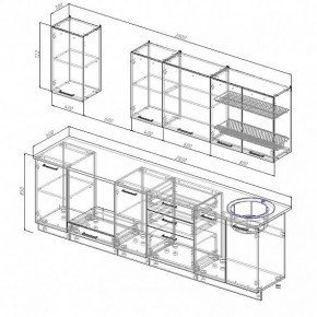 Кухонный гарнитур Антрацит 2800 (Стол. 38мм) в Полевском - polevskoy.mebel24.online | фото 3