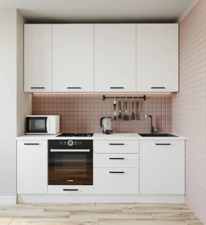 Кухонный гарнитур Белый Глянец 2200 h950 (Стол. 38мм) в Полевском - polevskoy.mebel24.online | фото