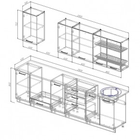 Кухонный гарнитур Бланка 2800 (Стол. 26мм) в Полевском - polevskoy.mebel24.online | фото 2