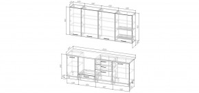 Кухонный гарнитур Каппучино 2200 h950 (Стол. 38мм) в Полевском - polevskoy.mebel24.online | фото 2