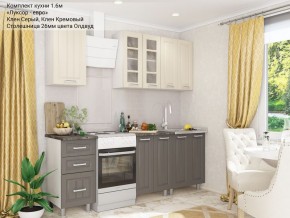 Кухонный гарнитур Луксор-евро 1600 серый-кремовый в Полевском - polevskoy.mebel24.online | фото