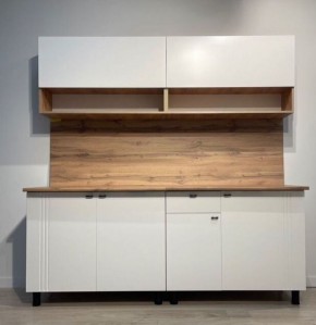 Кухонный гарнитур «Монако» 2.0 м Серия 2 МДФ с фрезеровкой (Дуб Золотой/Белый матовый) в Полевском - polevskoy.mebel24.online | фото 2