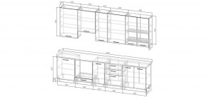 Кухонный гарнитур Санторини 3000 h950 (Стол. 26мм) в Полевском - polevskoy.mebel24.online | фото 2