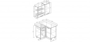 Кухонный гарнитур угловой Каппучино 1000*1000 (Стол. 38мм) в Полевском - polevskoy.mebel24.online | фото 2