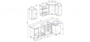 Кухонный гарнитур угловой Капри 2200х1000 (Стол. 26мм) в Полевском - polevskoy.mebel24.online | фото 2