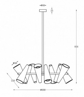Люстра на штанге Maytoni Giro MOD095PL-10BS в Полевском - polevskoy.mebel24.online | фото 2