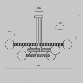 Люстра на штанге Maytoni Teatro MOD287PL-06BS в Полевском - polevskoy.mebel24.online | фото 3