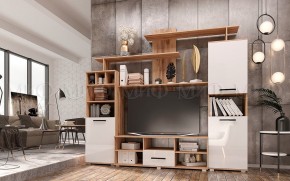 МИНИ-2 Гостиная (МДФ) Белый глянец/Дуб Крафт в Полевском - polevskoy.mebel24.online | фото