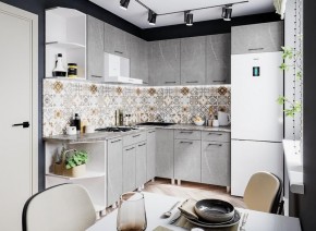 Модульная кухня Марбл мрамор лайт в Полевском - polevskoy.mebel24.online | фото 1