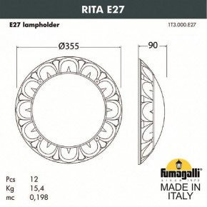 Накладной светильник Fumagalli Rita 1T3.000.000.AYE27 в Полевском - polevskoy.mebel24.online | фото 2