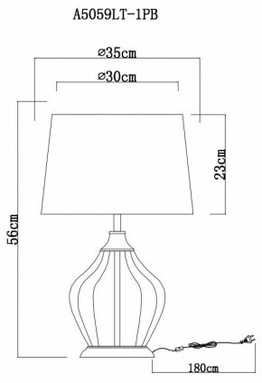 Настольная лампа декоративная Arte Lamp Baymont A5059LT-1PB в Полевском - polevskoy.mebel24.online | фото 3