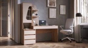 ПИФАГОР Стол компьютерный (дуб вотан/кашемир) в Полевском - polevskoy.mebel24.online | фото