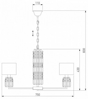 Подвесная люстра Eurosvet Zaffiro 10099/8 хром/прозрачный хрусталь Strotskis (новый абажур) в Полевском - polevskoy.mebel24.online | фото 5