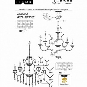 Подвесная люстра iLamp Diamond 6071-18 CR+CL в Полевском - polevskoy.mebel24.online | фото 2