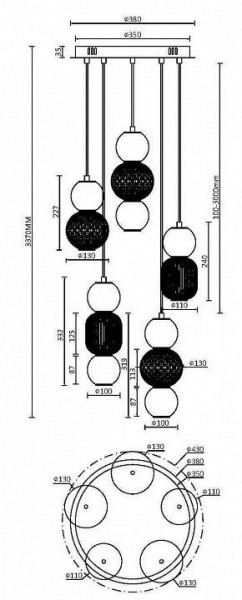 Подвесная люстра Maytoni Drop MOD273PL-L80CH3K в Полевском - polevskoy.mebel24.online | фото 3