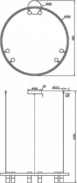 Подвесная люстра Maytoni Halo MOD102PL-L42BK в Полевском - polevskoy.mebel24.online | фото 4