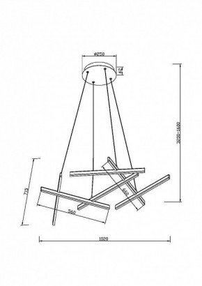 Подвесная люстра Maytoni Line MOD016PL-L80GK в Полевском - polevskoy.mebel24.online | фото 4