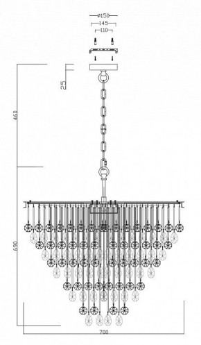 Подвесная люстра Maytoni Linn MOD091PL-09CH в Полевском - polevskoy.mebel24.online | фото 3