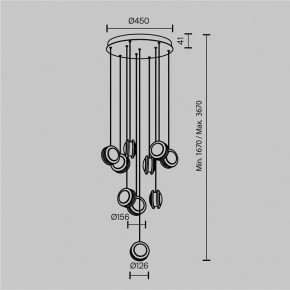 Подвесная люстра Maytoni Pharao MOD361PL-L41BS3K в Полевском - polevskoy.mebel24.online | фото 4