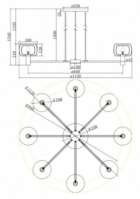 Подвесная люстра Maytoni Vision MOD411PL-08G в Полевском - polevskoy.mebel24.online | фото 4