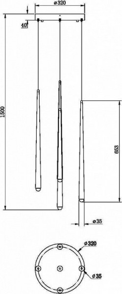 Подвесной светильник Maytoni Halo MOD132PL-L30BSK в Полевском - polevskoy.mebel24.online | фото 2