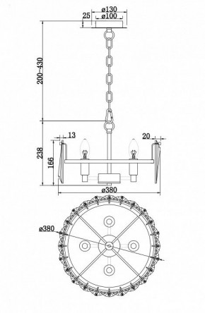 Подвесной светильник Maytoni Puntes MOD043PL-04CH в Полевском - polevskoy.mebel24.online | фото 4