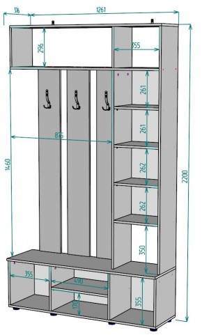 Прихожая с зеркалом V19_M в Полевском - polevskoy.mebel24.online | фото 2