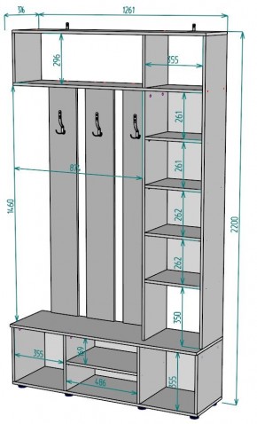 Прихожая с зеркалом V20_M в Полевском - polevskoy.mebel24.online | фото 2