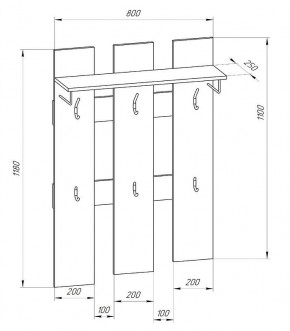 Прихожая-вешалка большая 800 в Полевском - polevskoy.mebel24.online | фото 2