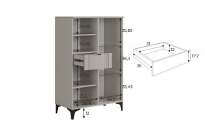 РИЧ Комод 2 со стеклом в Полевском - polevskoy.mebel24.online | фото 3