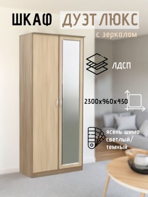 Шкаф 2-х створчатый Дуэт Люкс с зеркалом в Полевском - polevskoy.mebel24.online | фото 4