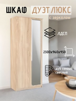 Шкаф 2-х створчатый Дуэт Люкс с зеркалом в Полевском - polevskoy.mebel24.online | фото 7
