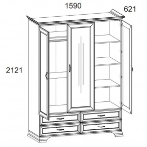 Шкаф 3D4S Z, TIFFANY, цвет вудлайн кремовый в Полевском - polevskoy.mebel24.online | фото 1