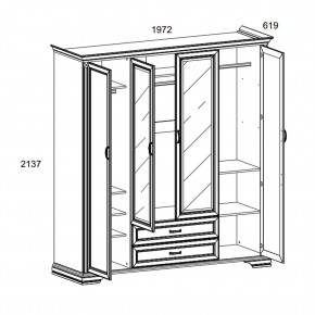 Шкаф 4D2S Z , MONAKO, цвет Сосна винтаж в Полевском - polevskoy.mebel24.online | фото 1