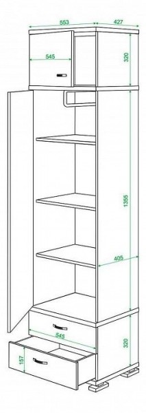 Шкаф для белья Домино КС-10 в Полевском - polevskoy.mebel24.online | фото 2