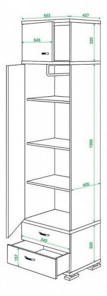 Шкаф для белья Домино КС-10 в Полевском - polevskoy.mebel24.online | фото 3