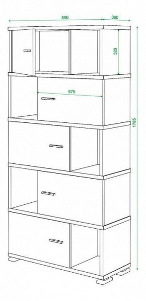 Шкаф комбинированный Домино СБ-30/5 в Полевском - polevskoy.mebel24.online | фото 2