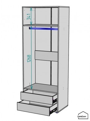 Шкаф Linnea MHR-2-3 2050х800х510 (Белый-М 11.1.1) в Полевском - polevskoy.mebel24.online | фото 3