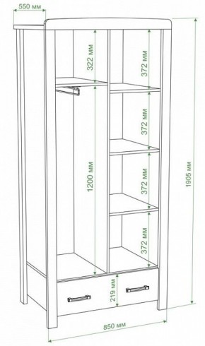 Шкаф платяной Бартоло Ш2Д в Полевском - polevskoy.mebel24.online | фото 2