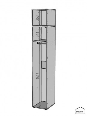 Шкаф с антресолью Linnea MHR-1A-1 2450х400х510 (Белый-М 11.1.1) в Полевском - polevskoy.mebel24.online | фото 3