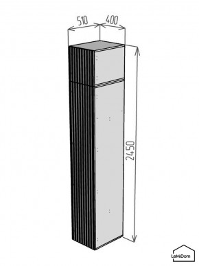 Шкаф с антресолью Linnea MHR-1A-2 2450х400х510 (Белый-М 11.1.1) в Полевском - polevskoy.mebel24.online | фото 2