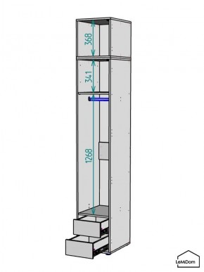 Шкаф с антресолью Linnea MHR-1A-3 2450х400х510 (Белый-М 11.1.1) в Полевском - polevskoy.mebel24.online | фото 3