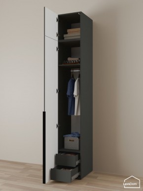 Шкаф с антресолью Linnea MHR-1A-3 2450х400х510 (Графит-М 11.1.25) в Полевском - polevskoy.mebel24.online | фото 5
