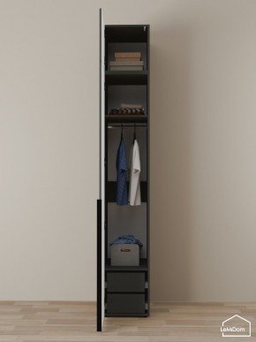 Шкаф с антресолью Linnea MHR-1A-3 2450х400х510 (Графит-М 11.1.25) в Полевском - polevskoy.mebel24.online | фото 6