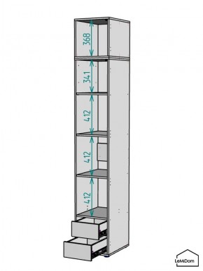 Шкаф с антресолью Linnea MHR-1A-4 2450х400х510 (Белый-М 11.1.2) в Полевском - polevskoy.mebel24.online | фото 3