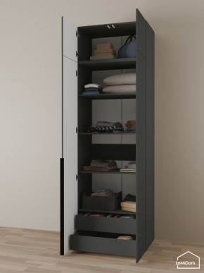 Шкаф с антресолью Linnea MHR-2A-3 2450х800х510 (Графит-М 11.1.25) в Полевском - polevskoy.mebel24.online | фото 6