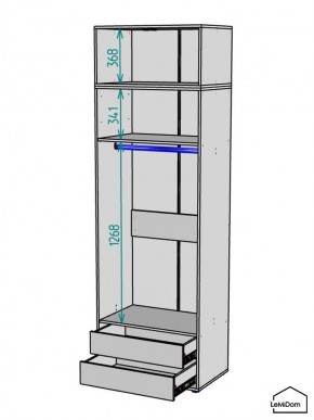Шкаф с антресолью Linnea MHR-2POA-3 2450х800х510 (Белый-М 11.1.1) в Полевском - polevskoy.mebel24.online | фото 3